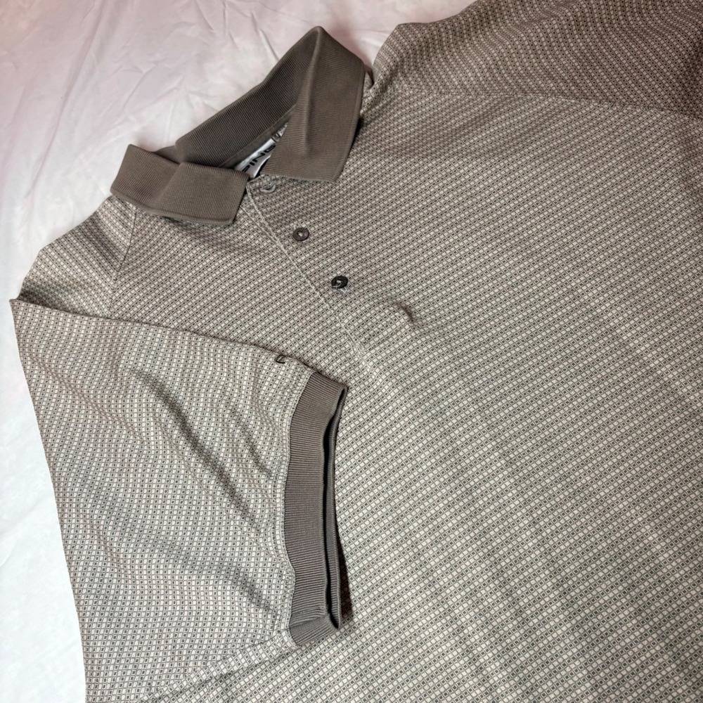 Ping Mens XL Golf Polo Shirt Tan Geometric Mercerized Cotton Tapatio‎ Springs